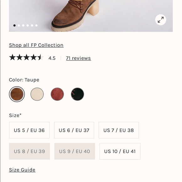 NEW Free People Dylan Lace Up Boot Size 38/ 7-7.5 - Picture 12 of 12